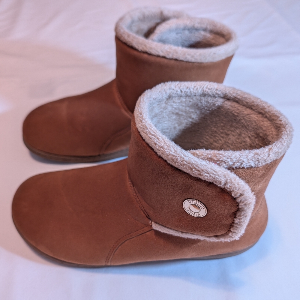 Vionic | Tan Indulge Vanah Orthaheel Suade Ankle Boots Women 9